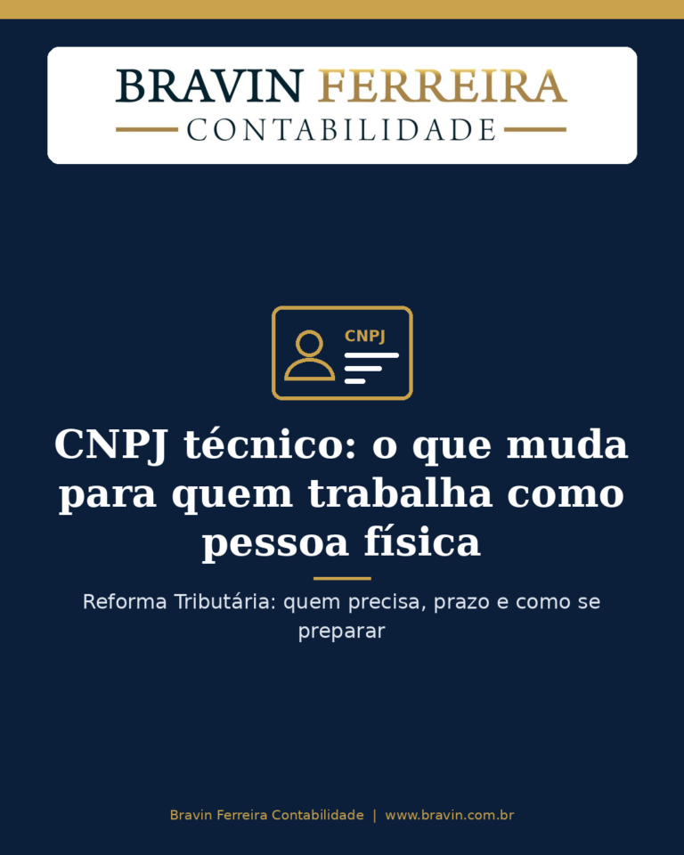 Ilustração sobre o CNPJ técnico para pessoas físicas na Reforma Tributária ---